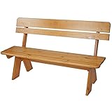 Mendler Holzbank Gartenbank Parkbank Oslo 148cm Gastronomie-Qualität massiv - Natur