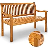 tillvex Gartenbank Holz wetterfest 125 cm | Parkbank Massivholz | Balkonbank für 2 bis 3 Personen | Sitzbank 320 kg belastbar | Holzbank Gartenmöbel für Balkon, Terrasse & Garten